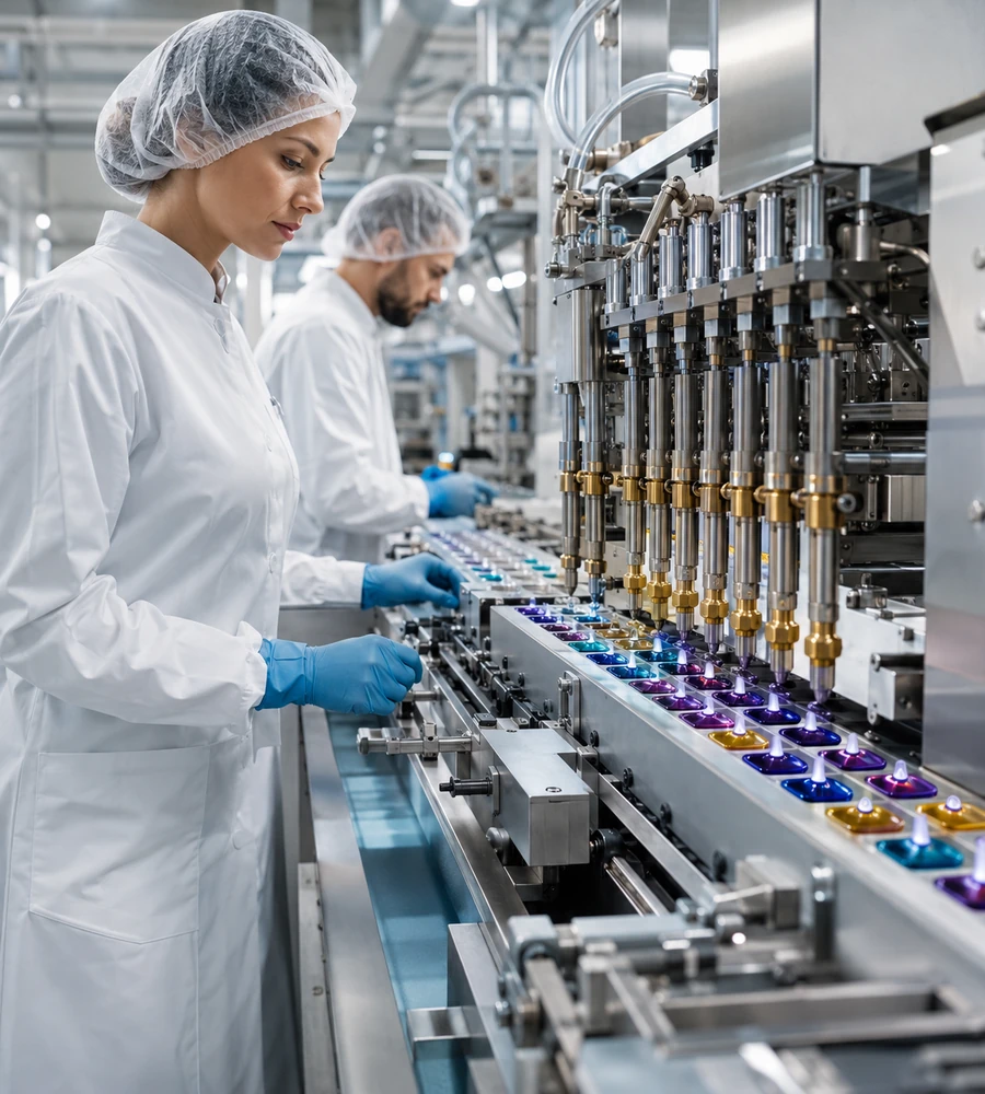Produktionslinie für Kapseln unseres Industriepartners