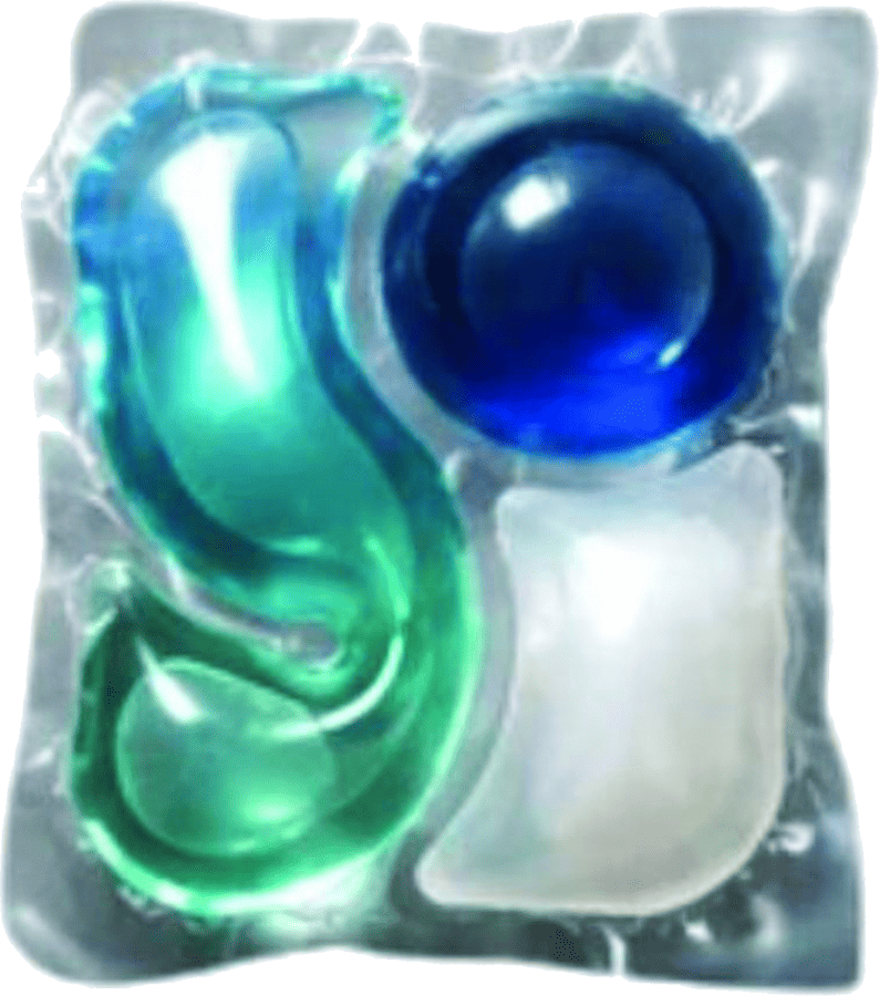 Cápsula ActiSmell verde y azul
